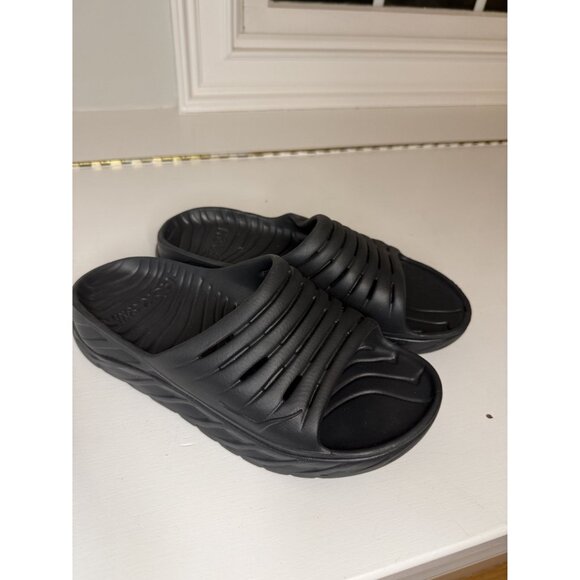 NEW Hoka U Ora Recovery Rubber Slide Black Size US M8 W10 $70 [jb] - Picture 7 of 14